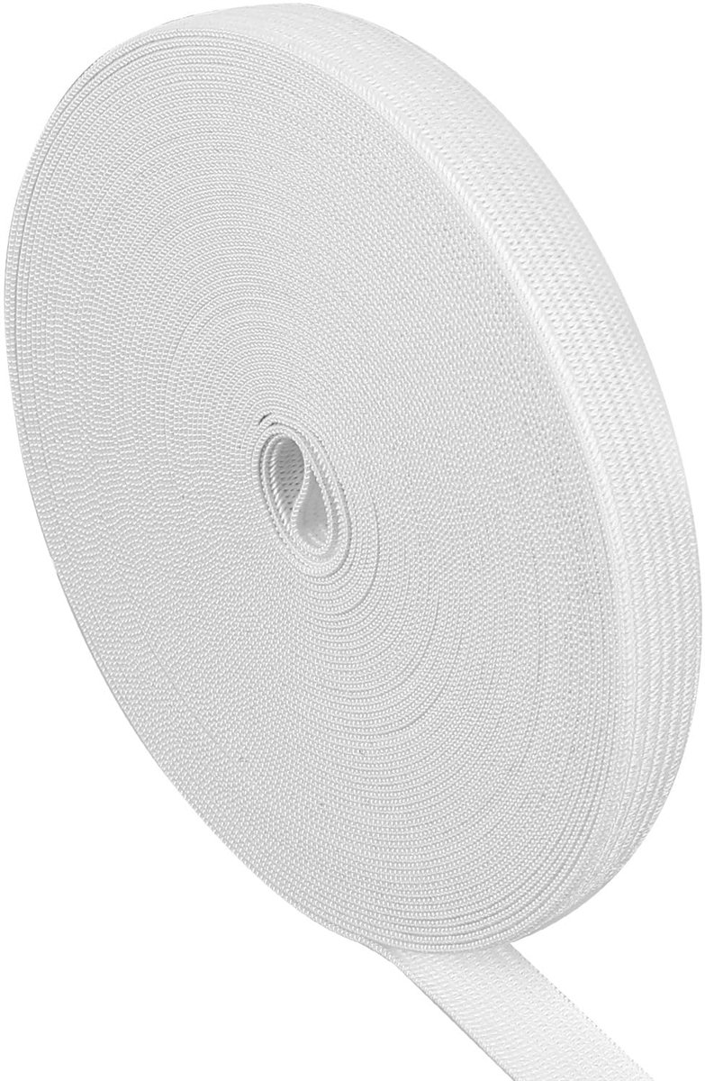Elastiek, 1,2 cm breed, elastische band om te naaien, elastisch band, broekelastiek, gevlochten stretchband, naaiaccessoire voor DIY handwerk, kleding