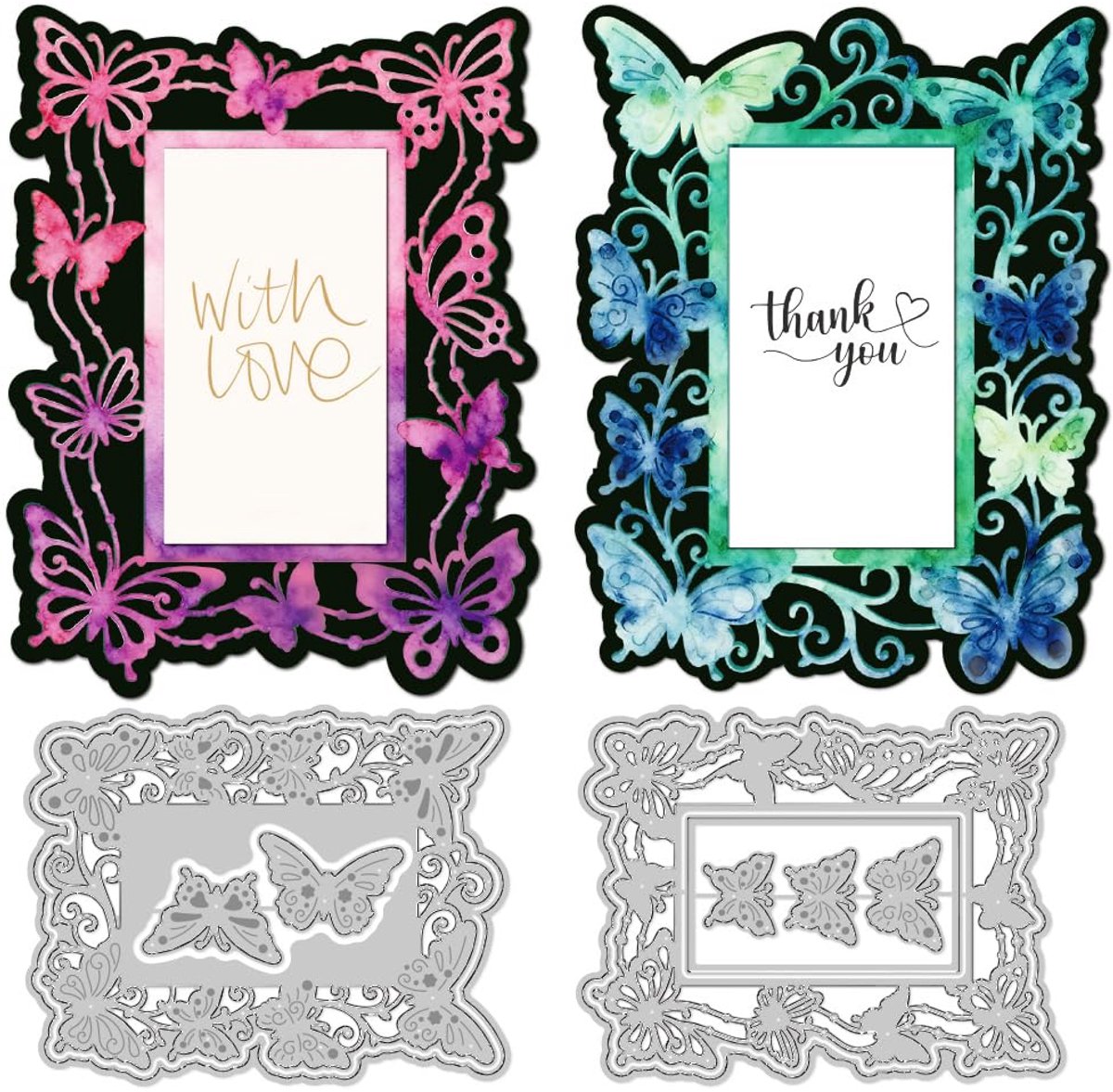 Snijmallen voor Vlinderframes Koolstofstaal Stanssjablonen Voor Scrapbooking Kaarten Maken Wenskaarten Uitnodigingen En Ambachten