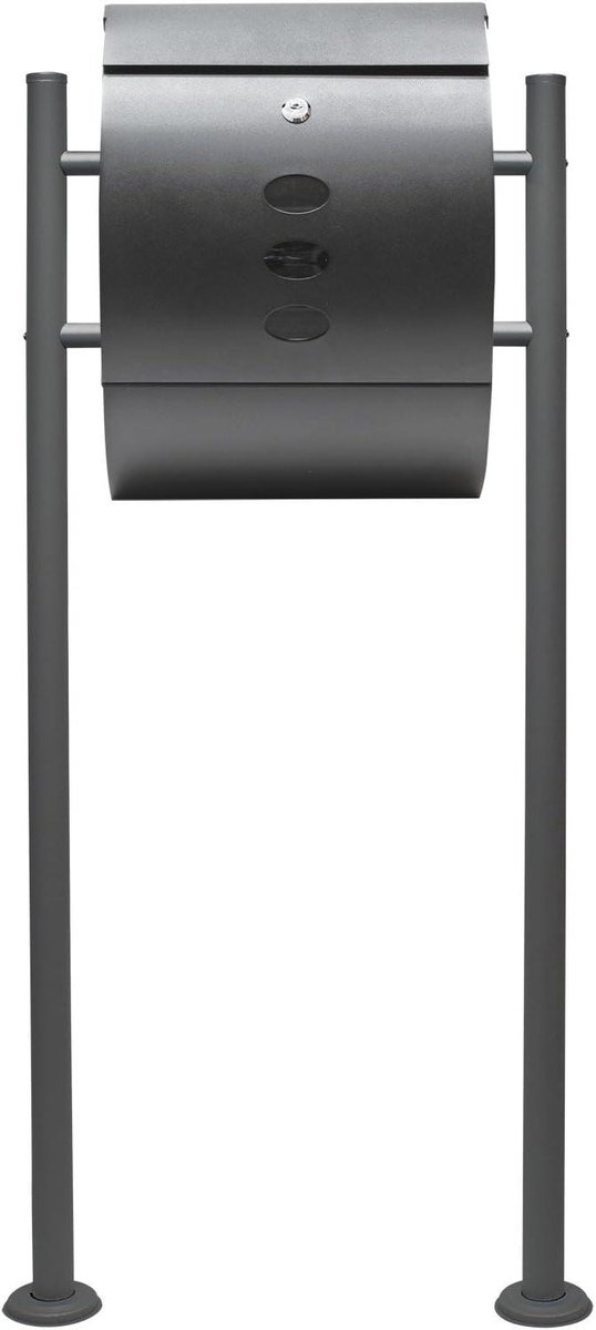 Brievenbus set - Wandbrievenbus enkel - Post ontvangen - Met krantenrol - 50 x 120 cm - Antraciet