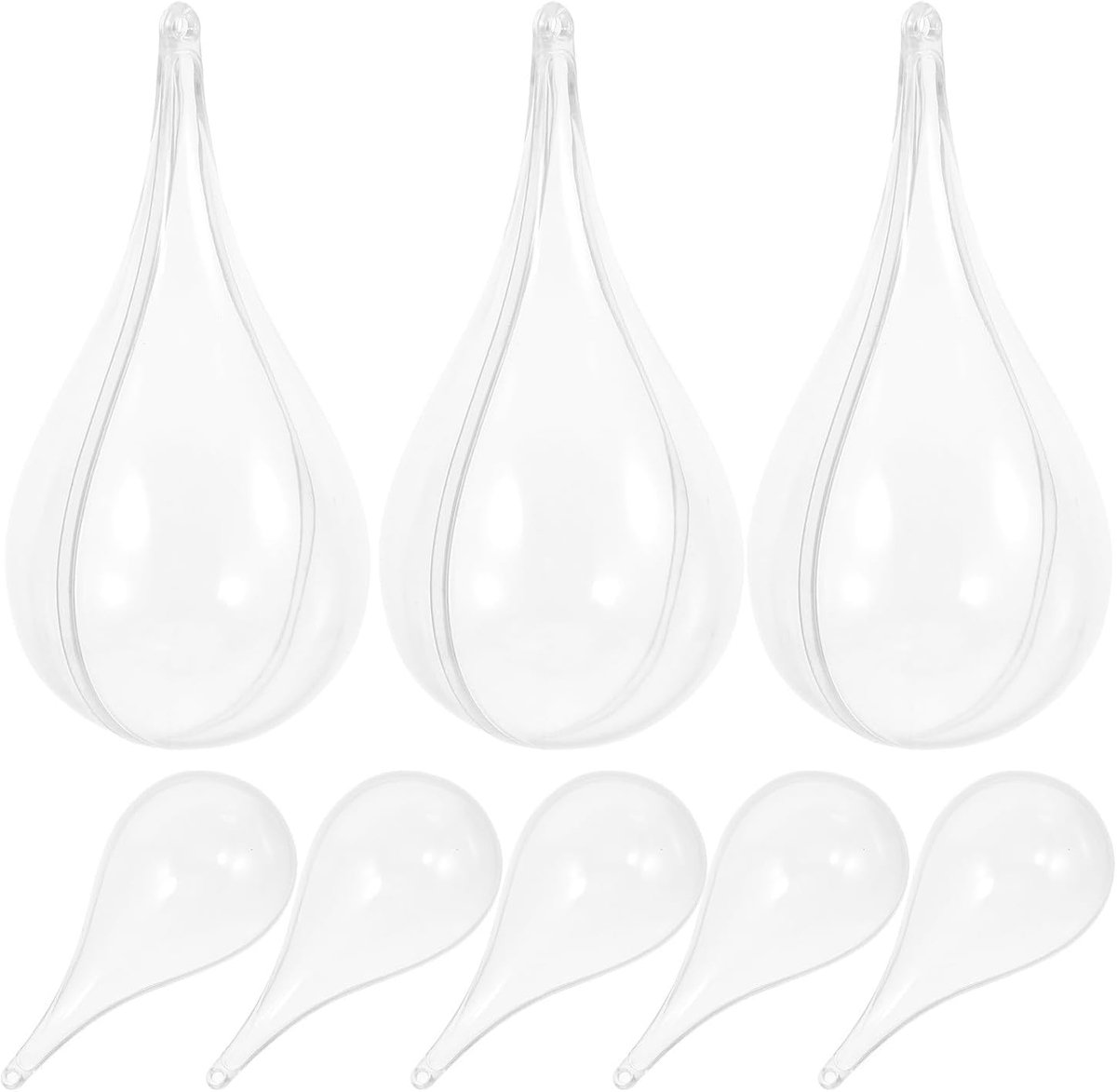 8 stuks transparante decoratieve ballen van kunststof, waterdruppelvorm om te vullen, om op te hangen, voor bruiloftsdecoraties en feesten, creatief ornament