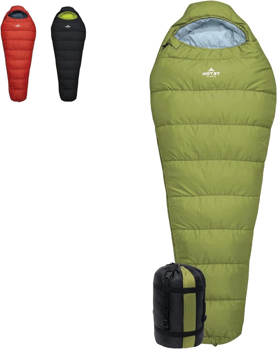Mummie Slaapzak - Kampeerzak - Buiten slapen - Extra breed ontwerp - 20F Regular - Mos/Lucht