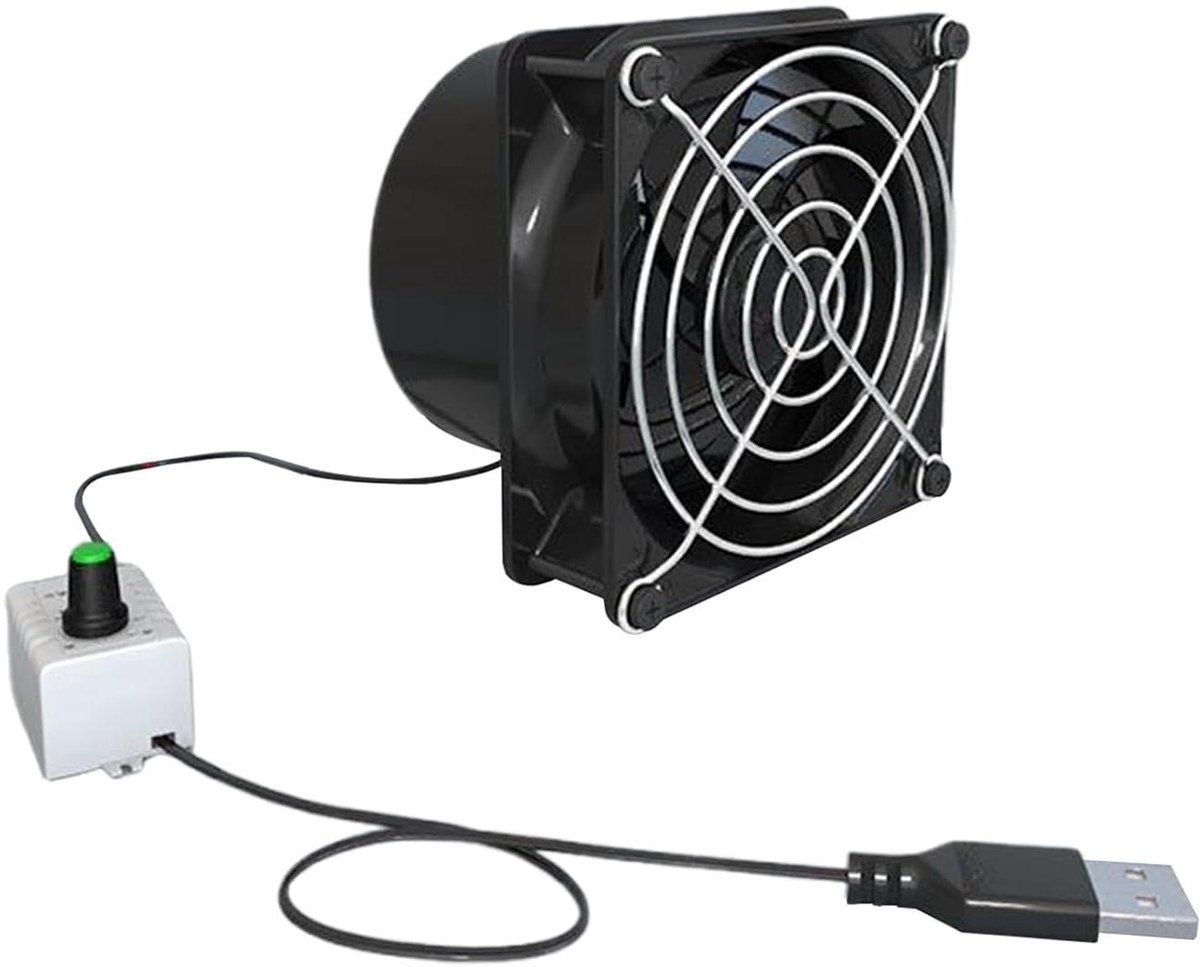 Dampafzuiger met Geur Absorptie - Mini Afzuiger USB - Luchtkwaliteit Verbeteren - Koperen Kerncomponenten - 8 cm Luchtkanaal - Wit