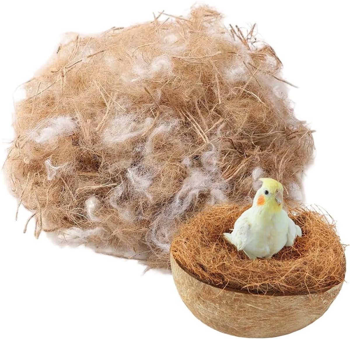 materiaal voor vogelnest, materiaal voor wilde vogels met stro, zijden jute, katoen, ideaal voor kanaries, papegaaien en andere vogels