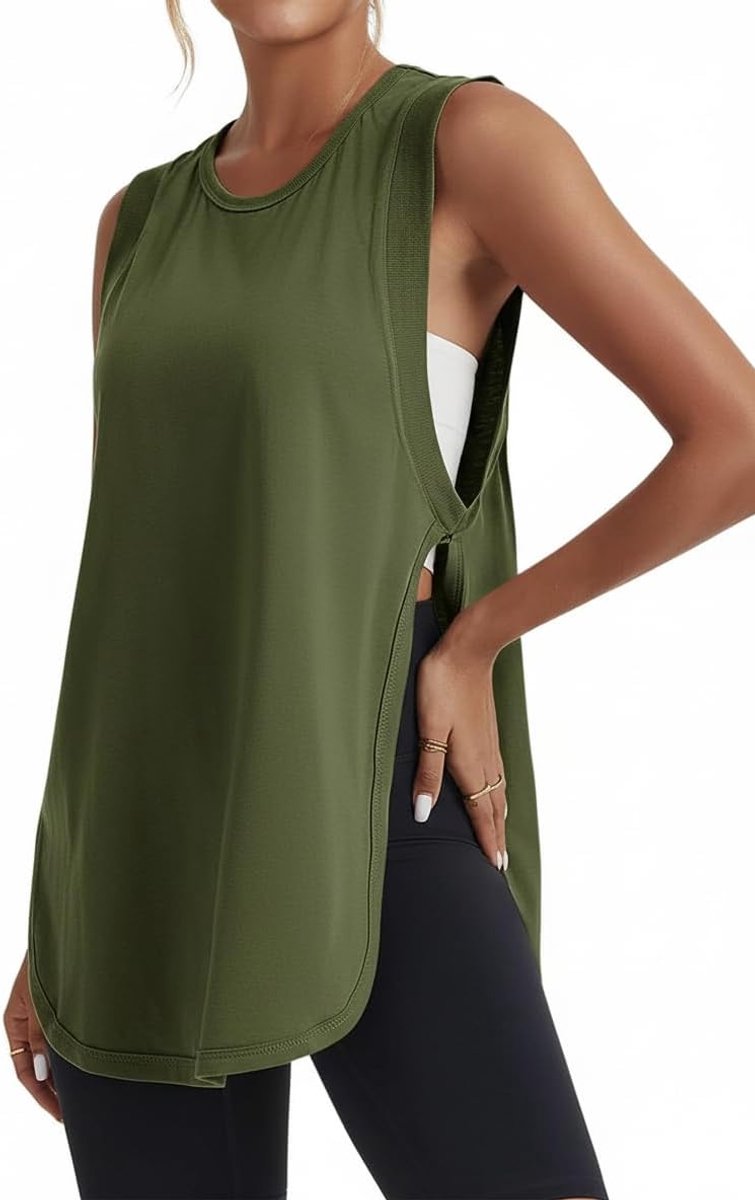 Tanktop voor dames, mouwloos, losse pasvorm, voor de zomer, casual, yoga-shirts