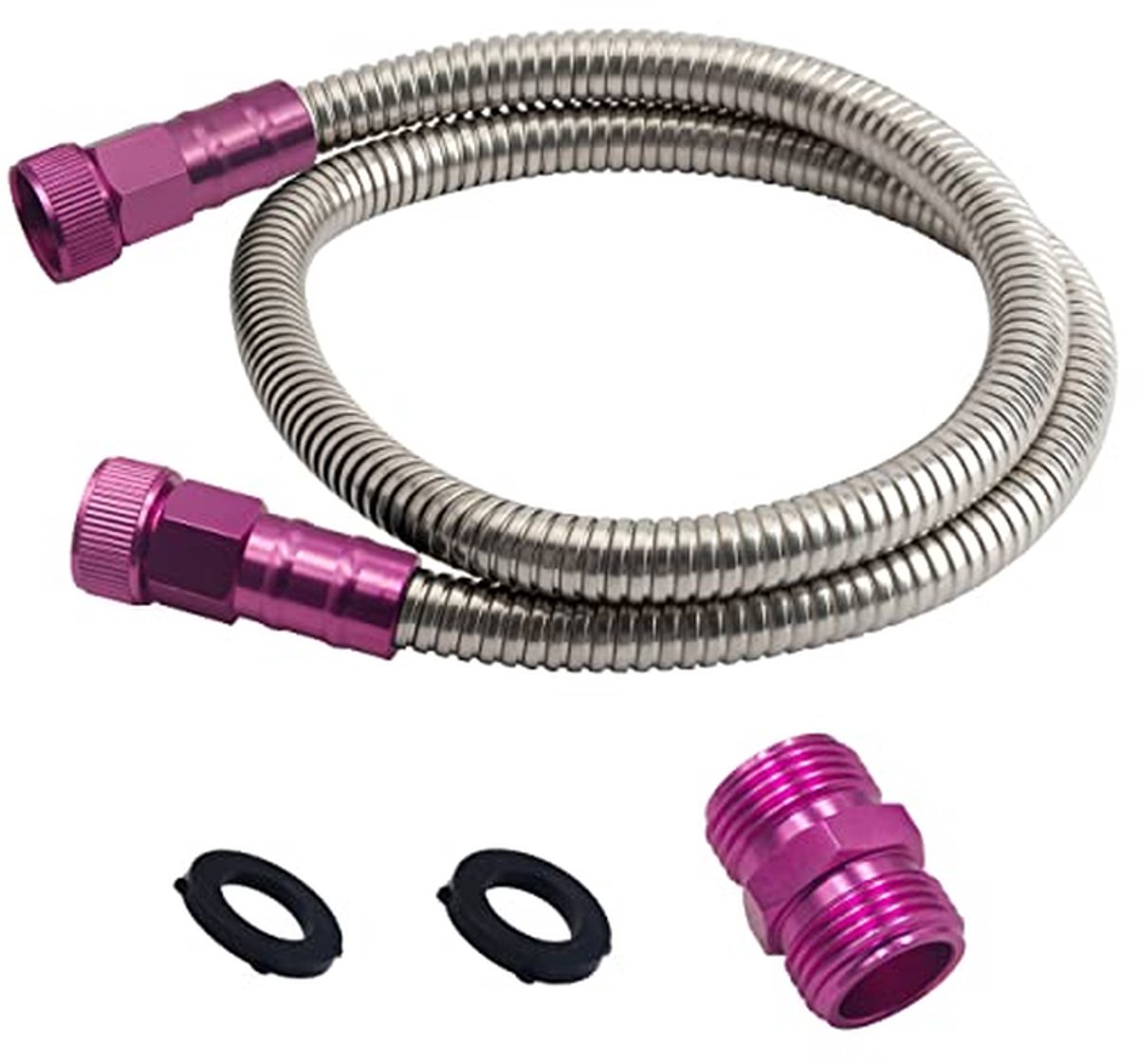 Tuinslang - Waterleiding slang - Tuin besproeien - Roestvrij staal - 15 meter - Roze