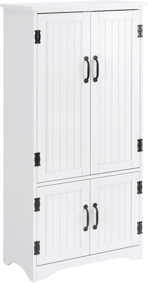 Keukenkast - Opbergkast Keuken - Keuken Organiseren - Geïntegreerde Kantelbeveiliging - 60 x 30 x 123 cm - Wit