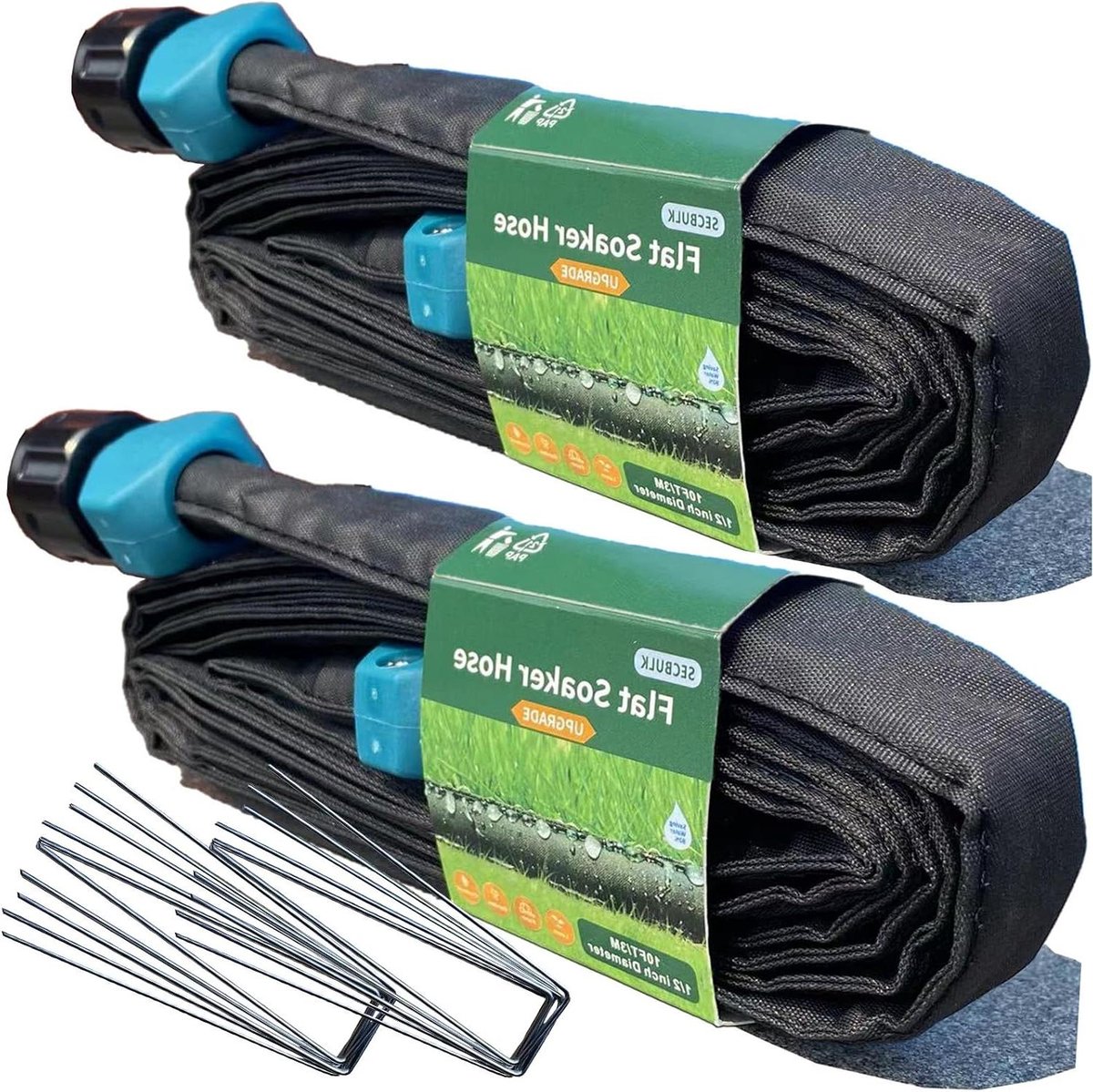 Platte Soaker Slang - Druppelslang Tuin - Efficiënt Water Geven - Dubbellaags Lekvrij - 20ft Koppelbaar - Zwart