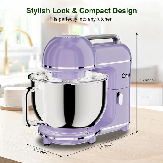 Kneedmachine Keukenmachine - Bakmachine Mixer - Zelf Bakken - 3-in-1 Functionaliteit - 7 Liter Capaciteit - Lichtpaars — afbeelding 3