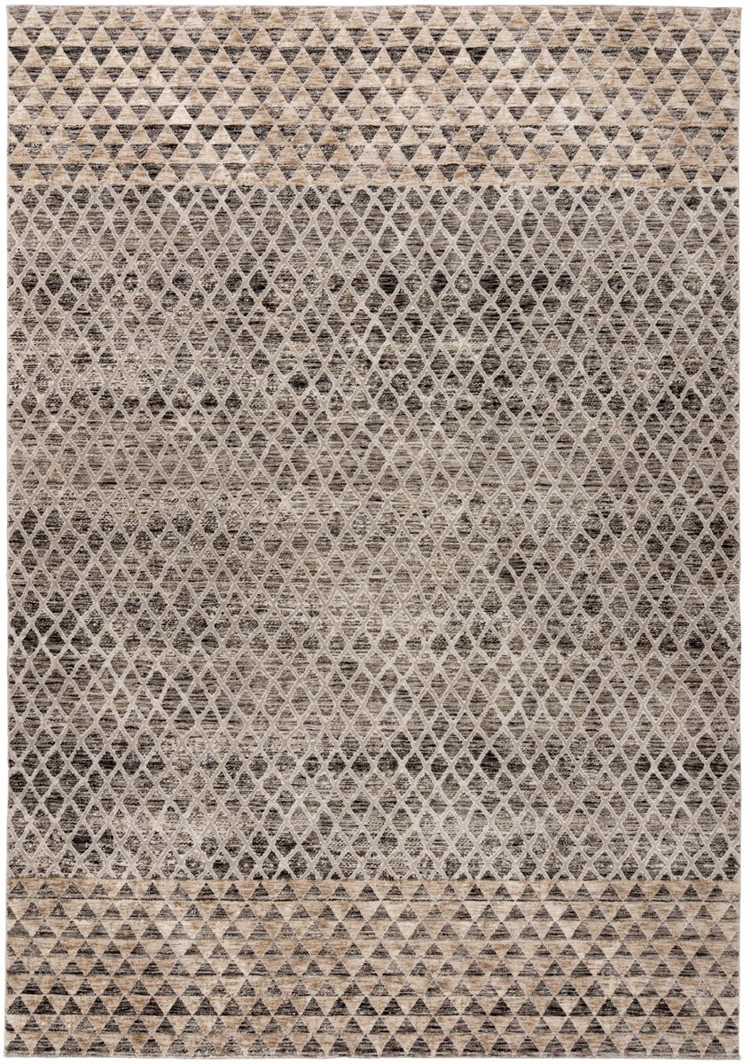 Padiro laagpolig vloerkleed 240 x 300 cm - grijs - vintage-look - geschikt voor vloerverwarming - van polyester