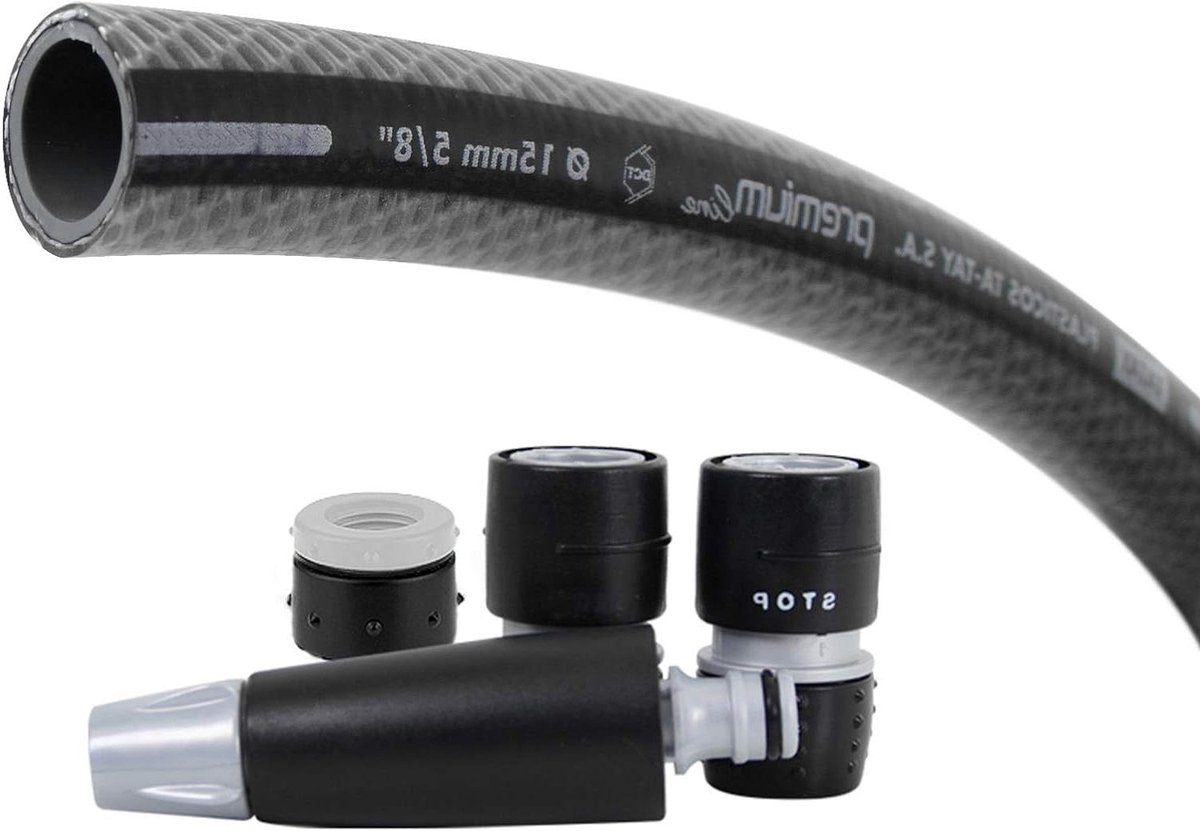 Tuinslang - Waterleiding - Water Geven - Anti-knik systeem - 25 Meter - Grijs