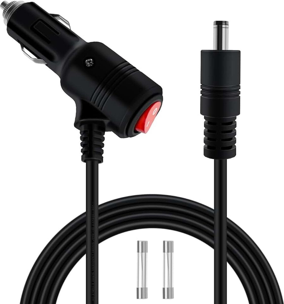 Auto Charger Kabel 12V 24V DC 5.5mm x 2.1mm Auto Sigarettenaansteker Power Plug Met Schakelaar Aan Uit Met LED Licht voor GPS, Camera, LED Strip (2m)