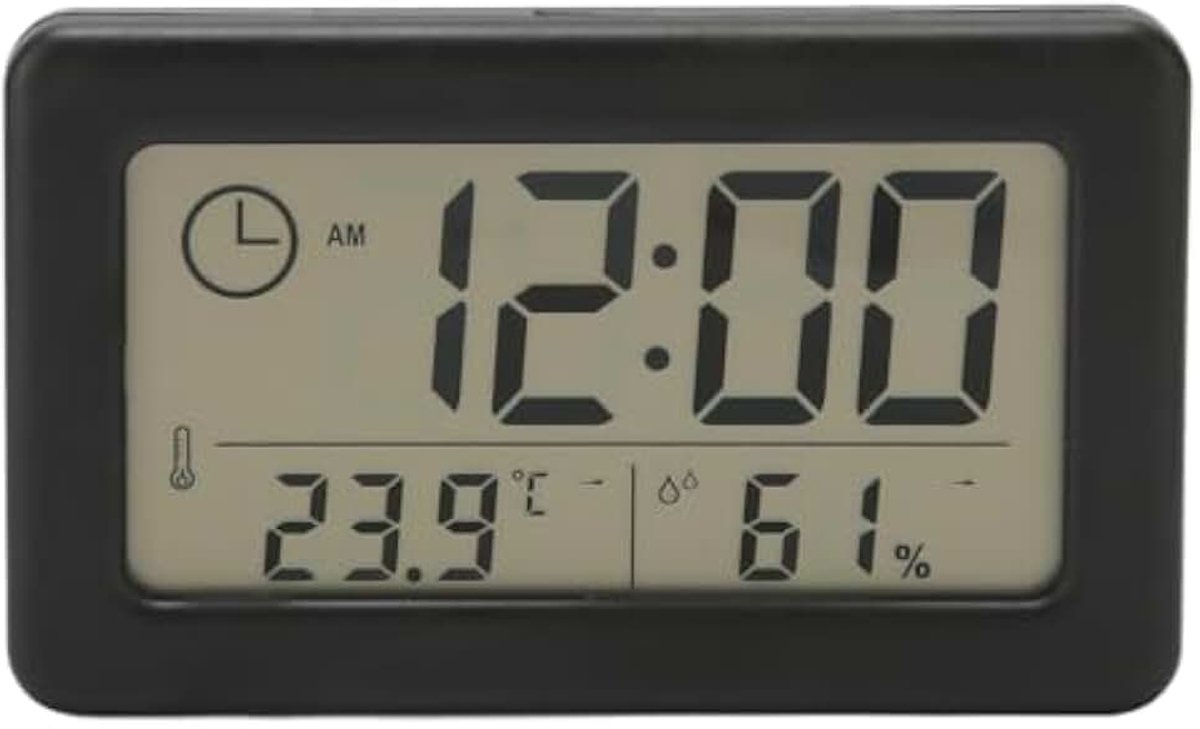 Klok, Groot Display, Zeer Nauwkeurige met temperatuur- en Vochtigheidsweergave, Digitale Wandklok of Bureauklok Werkt op Batterijen voor Slaapkamer, Woonkamer