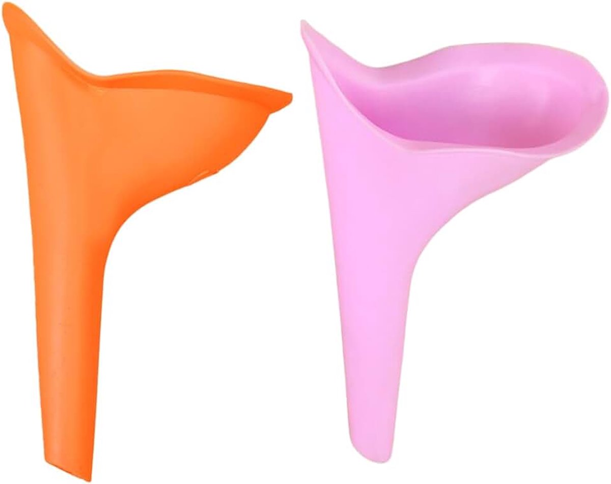 Hygiëne en reiniging tijdens het kamperen en wandelen, 2 stuks, draagbaar siliconen urinoir voor vrouwen, herbruikbaar, apparaat voor eenvoudig urineren en voor gebruik onderweg.
