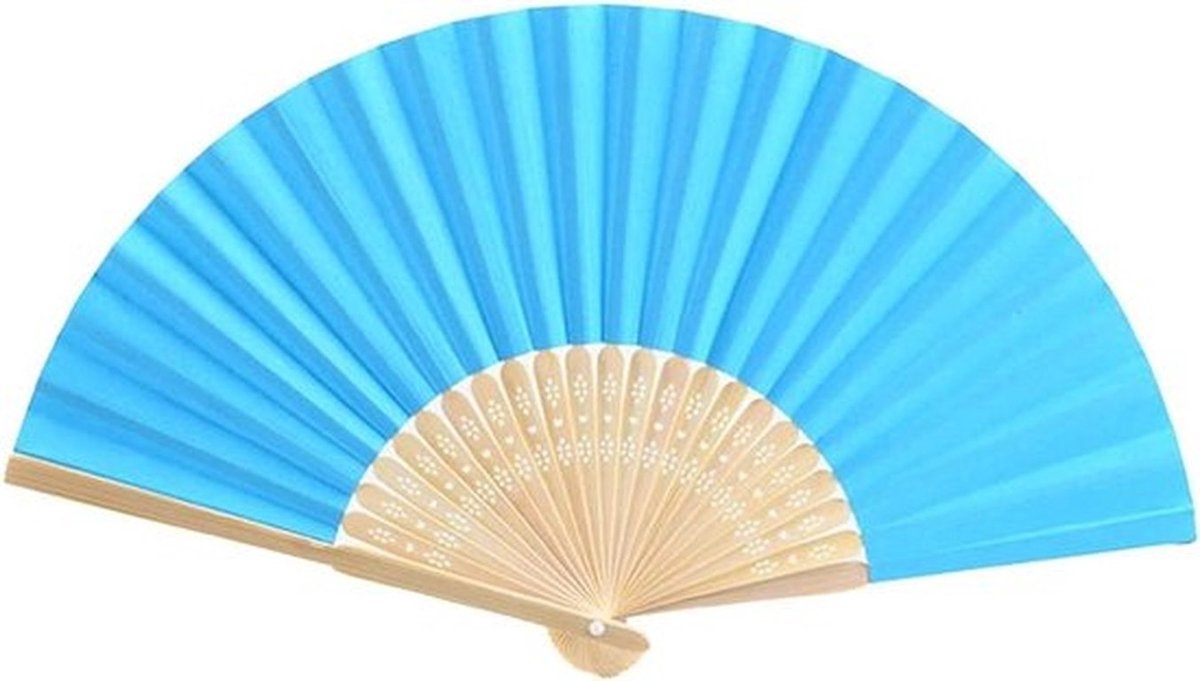 Vouwbare Papieren Waaiers - Gastgeschenk - Feestdecoratie - Blauw - Zomer - Aziatische Decoratie - Geschikt voor Bruiloft - 6 stuks handwaaiers voor doe-het-zelf, kleurrijk vouwbaar, geboortedag, fotografie, wanddecoratie.