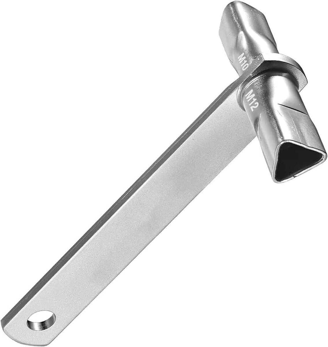 Driekantsleutel voor Afsluitpalen, Driehoeksleutel DIN 22417, Metalen Pollersleutel voor Vergrendelbare Palen, Barrières, Toegangspalen en Technische Service, Zilver