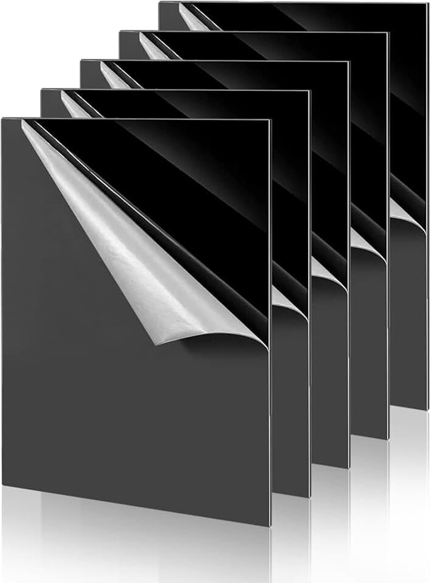 5-pack A4 zwarte acrylglasplaten 29,7x21cm acrylplaat acrylglas kunststofplaat acrylplaten voor displayschilderen, 1,7 mm