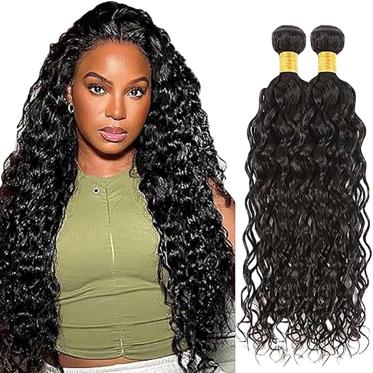 Wave Human Hair Bundles 2 Extension Machine Double Wefts Unprocessed Remy Weave Natural Black Color for Woman 20 22 Inch