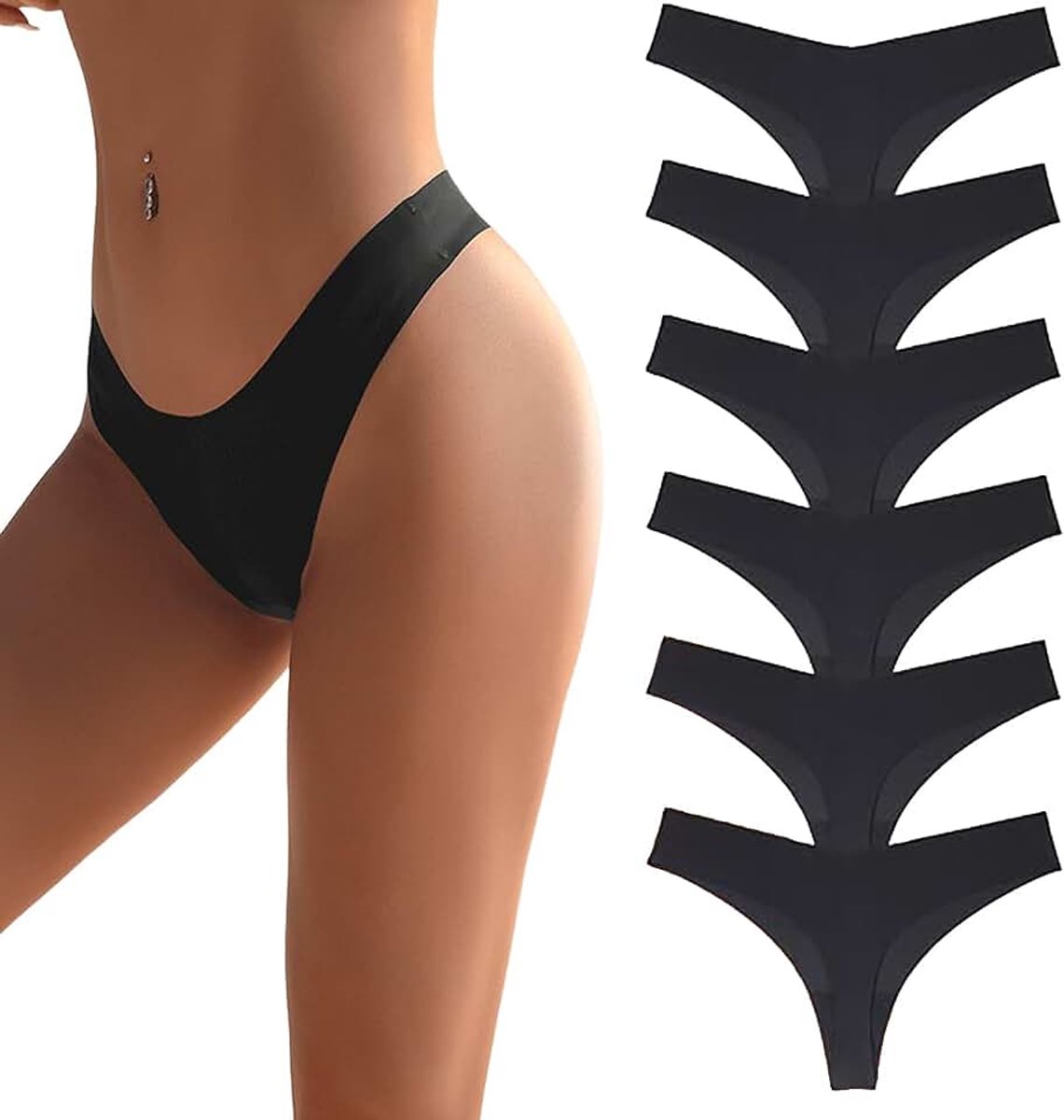 Flintronic String Tanga voor dames, naadloos, naadloos ondergoed, onderbroek, no show, microvezel, zonder naad, onzichtbare onderbroek, onzichtbaar ondergoed, ademend