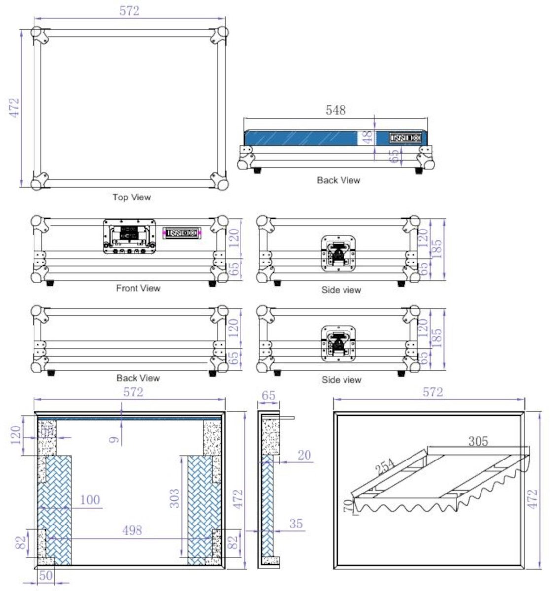 Flightcase voor Alpha Theta Omnis-DUO met dog screen - Innox - Multikleur