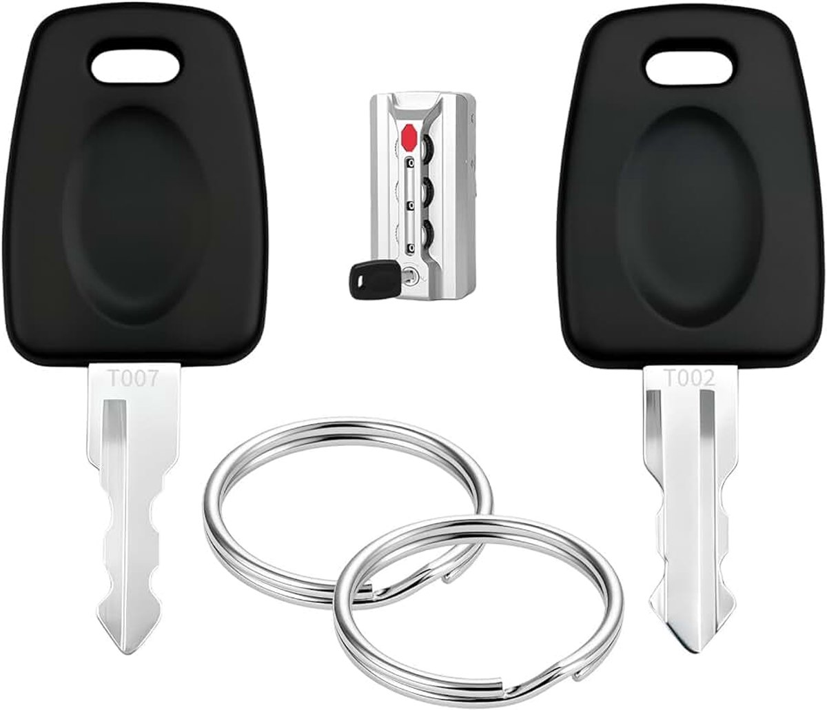 2 stuks sleutels compatibel met TSA 007 002, Lock Master Key 007 002 voor bagage, sleutels compatibel met TSA 007 & 002 met twee sleutelhangers voor koffer en codeslot