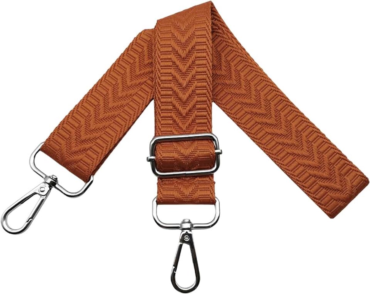 Tasriemen om te wisselen, verstelbare schouderriem voor tassen, brede 3,8 cm, schouderriem met zilveren karabijnhaak, riem voor dames, handtas, crossbody, kleurrijk, U