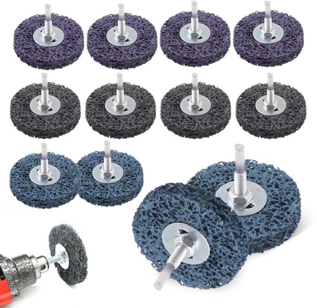 12 stuks Slijpschijf Set 50 mm - Grof Reinigende Schijven voor Hoekslijpers - Reiniging en Oxidatieverwijdering