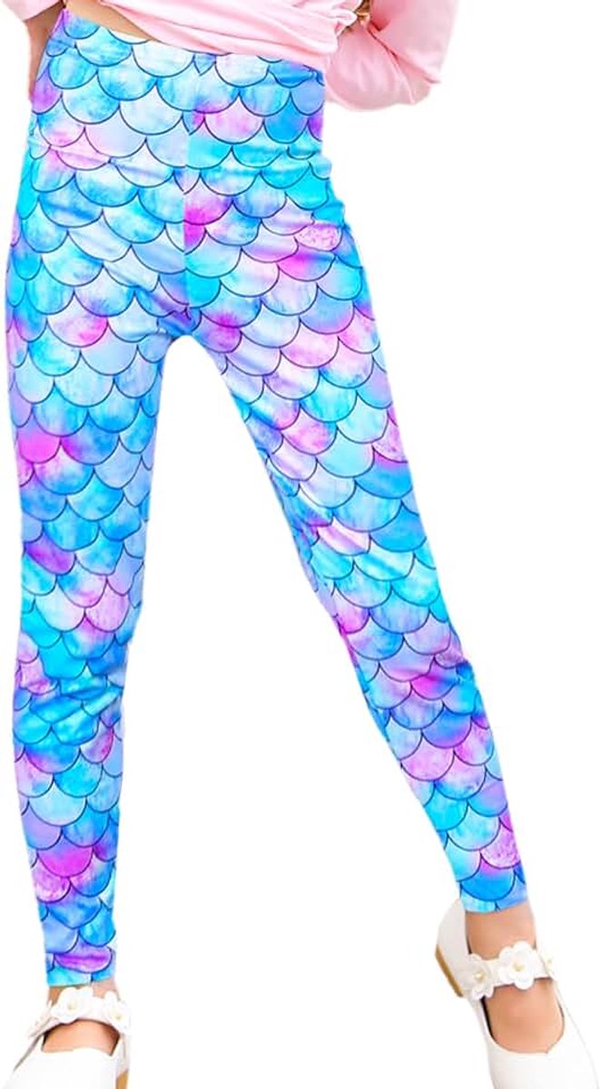 Meisjes Eenhoorn Regenboog Zeemeermin Leggings Zachte Elastische Broek Hoge Taille Slanke Panty
