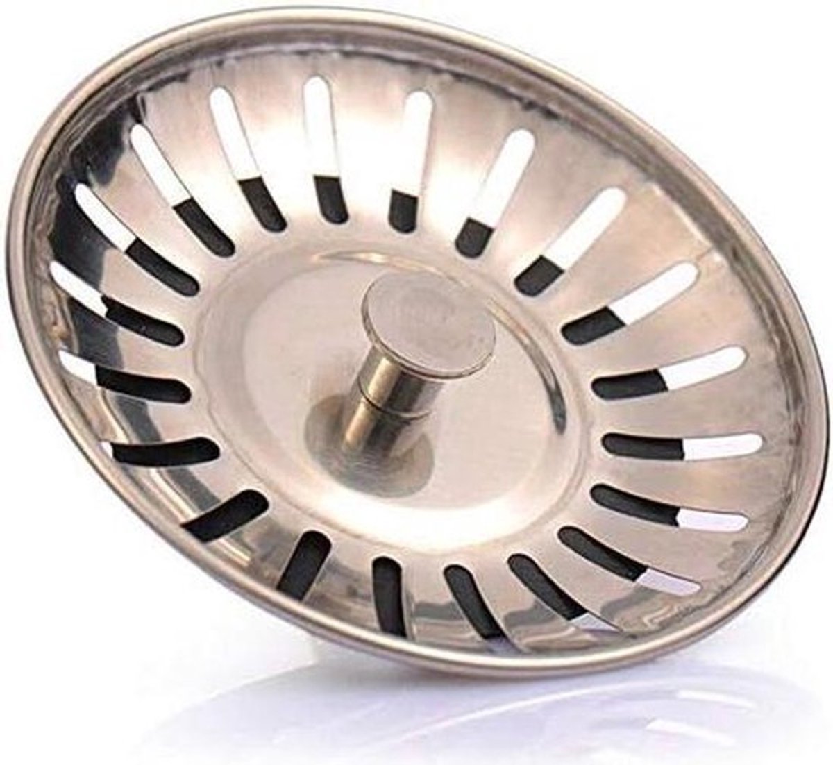 Gootsteen Zeef - Afvoer Plug - Keuken Afvoer - Roestvrij Staal - 82mm - Zilver