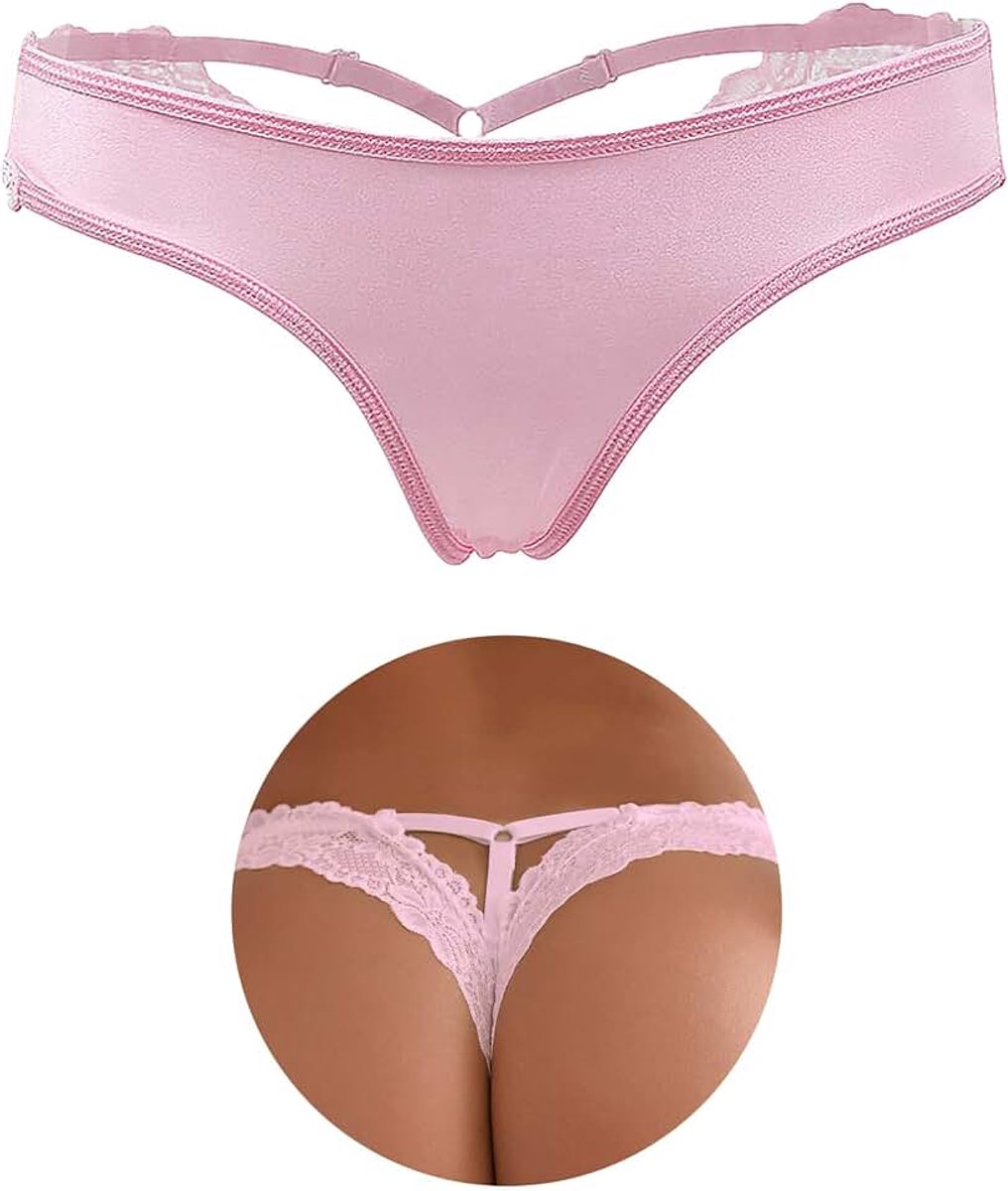 Ohyeahlady Vrouwen Comfortabele Kant Knickers Hollow Out Thongs Hipster Slipje Plus Size Slips Glad Ondergoed Voor Lady