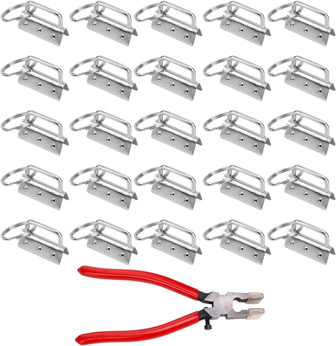 25 Stuks Sleutelhangerhardware met Tang, Duurzaam Metaal Sleutelhangermaakset Sleutelhangerhardware voor Doe-Het-Zelf-Knutselwerkjes Polsbandje