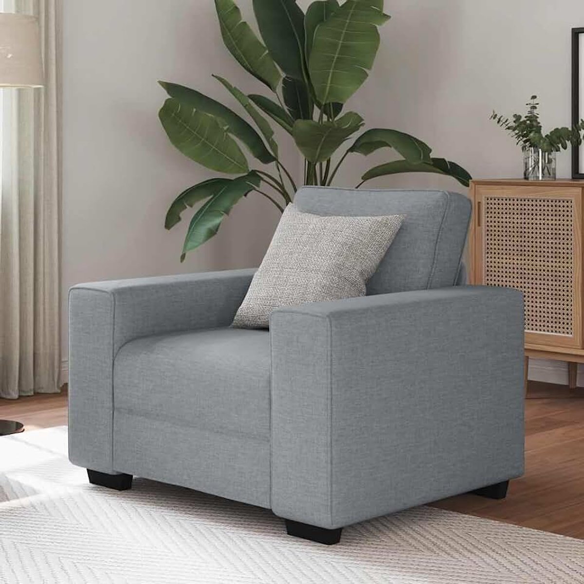 Lichtgrijs multifunctionele sofa kantoorbanken voor slaapkamer 60 cm stof