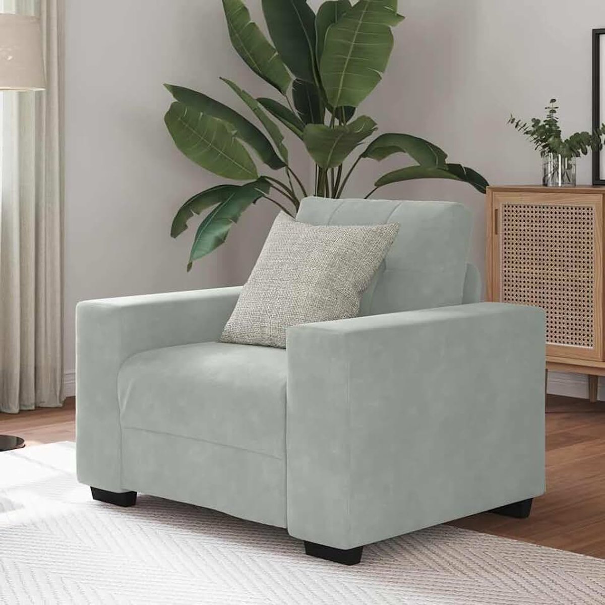Lichtgrijs multifunctionele sofa kantoorbanken voor tweede slaapkamer 60 cm fluweel