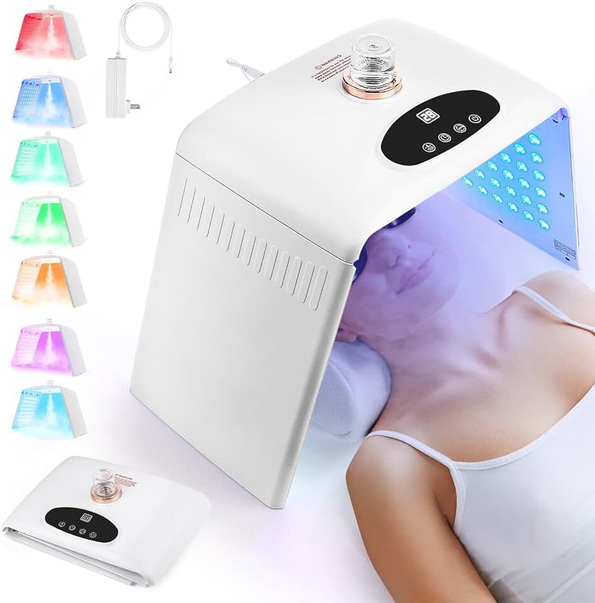 Gezichtsmasker met ledlicht, 7-kleurige led-verzorgingsmachine, gezichtsmasker voor huidvernieuwing, spa-apparaat