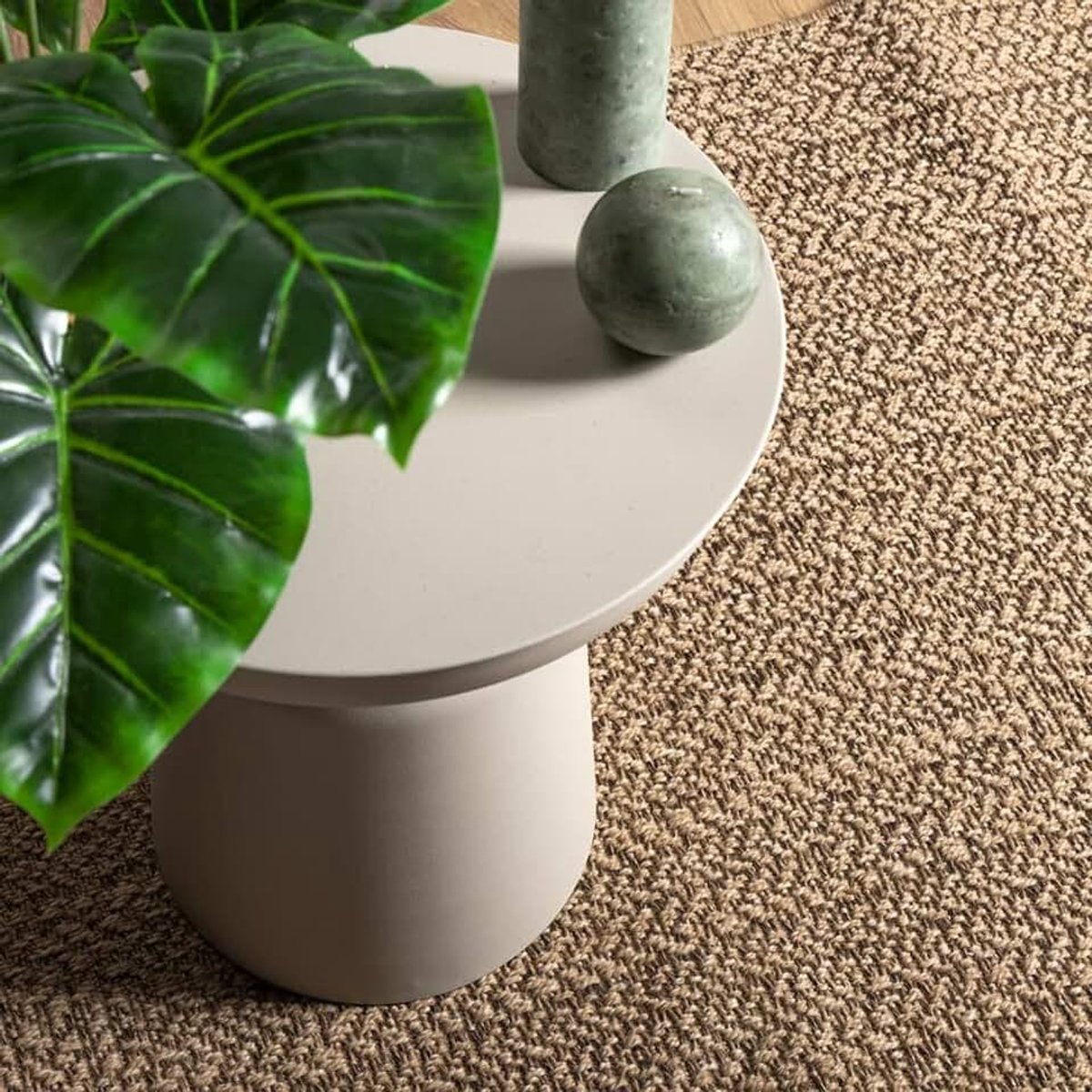 Vloerkleed, 160 x 230 cm, jute look, outdoor tapijt, PP, uv-bestendig, antislip, voor terras, balkon, tuin en woonkamer