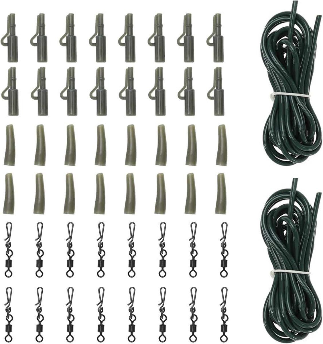 58Pcs Karper Visgerei Kit Gewicht Lood Saftey Clips Quick Link Swivels Rig Buis Haar Rigs Vissen Vervanging Accessoires