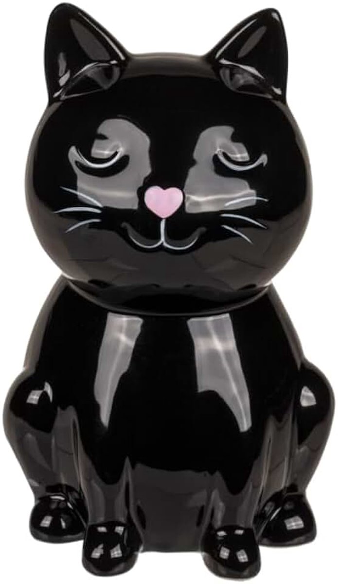 Spaarpot met kattenmotief, zwart, volwassenen, geschenkliefhebbers, moderne fans