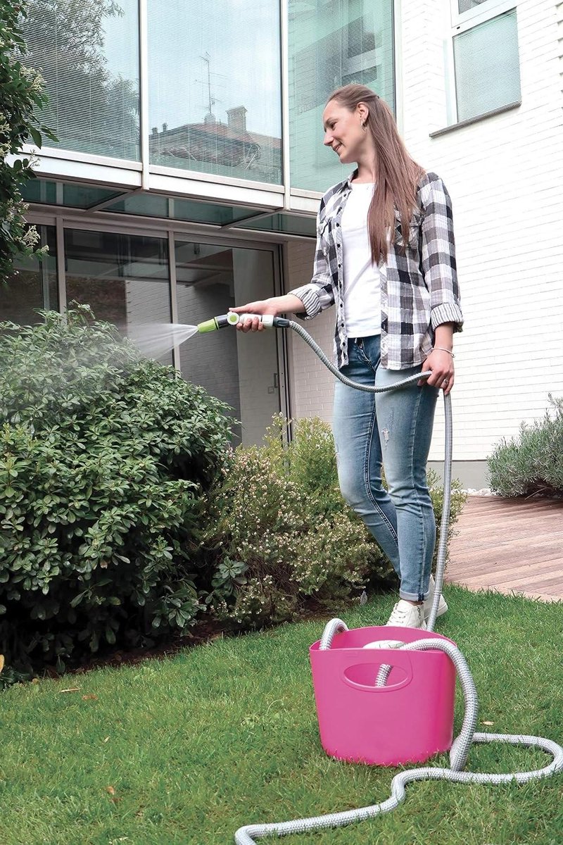 Uittrekbare tuinslang - Flexibele slang - Tuin bewateren - Compacte opbergtas - 15 meter - Roze