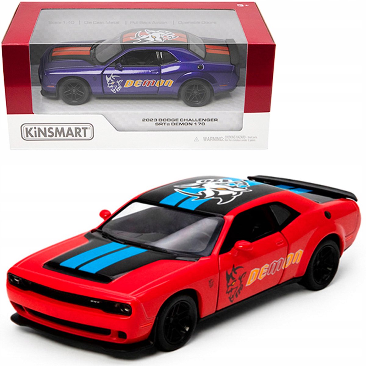 Dodge Challenger SRT Demon 170 1:40 Pull-Back Metaal Speelgoed