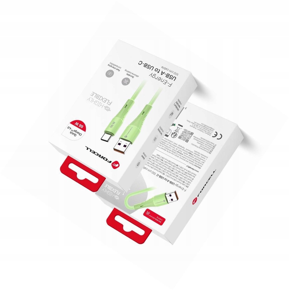 Forcell USB-A naar USB-C Kabel 1m 66W Groen - Android Auto & Snelladen