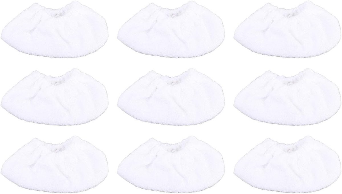Stoomwopkussentjes - Dweil Pads - Grondig Reinigen - Premium Microvezel - 9 Stuks - Grijs