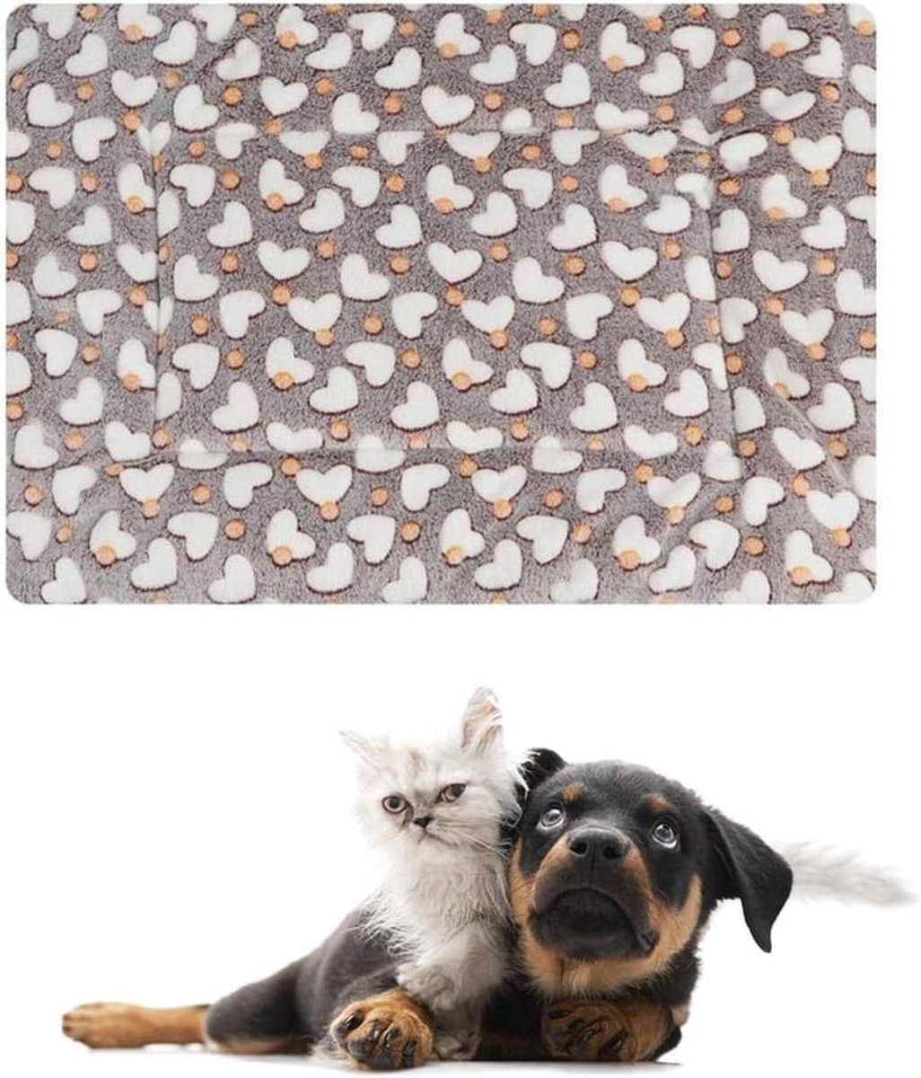 Huisdieren Deken - Puppy Kleed Kattenmat - Comfortabel Slapen - Zacht Warm Materiaal - Klein - Grijs