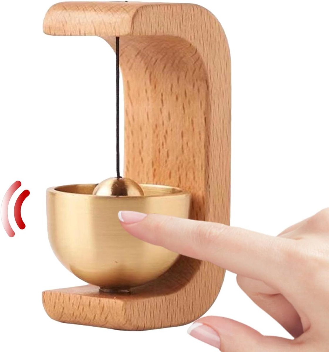 Houten Deurbel - Magnetische Bel - Welkom Gasten - Messing Klank - 45 x 35 x 7 cm - Houtkleur