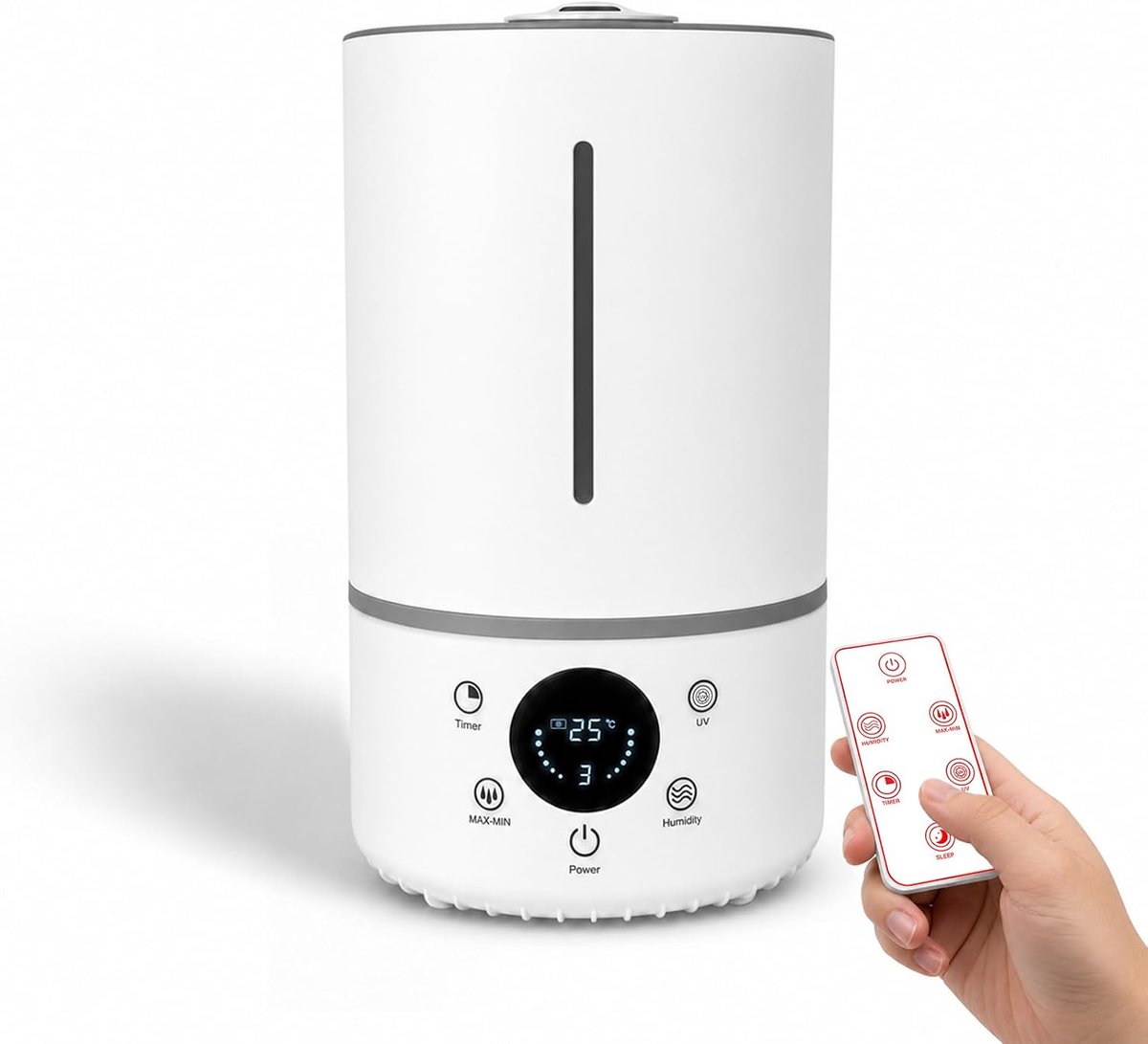 Bobypet - Ultrasone Luchtbevochtiger Slaapkamer en Aroma Diffuser - Stille Luchtbevochtiger 4L voor Babykamer en Planten - Top-Fill Humidifier met Automatische Uitschakeling - Wit