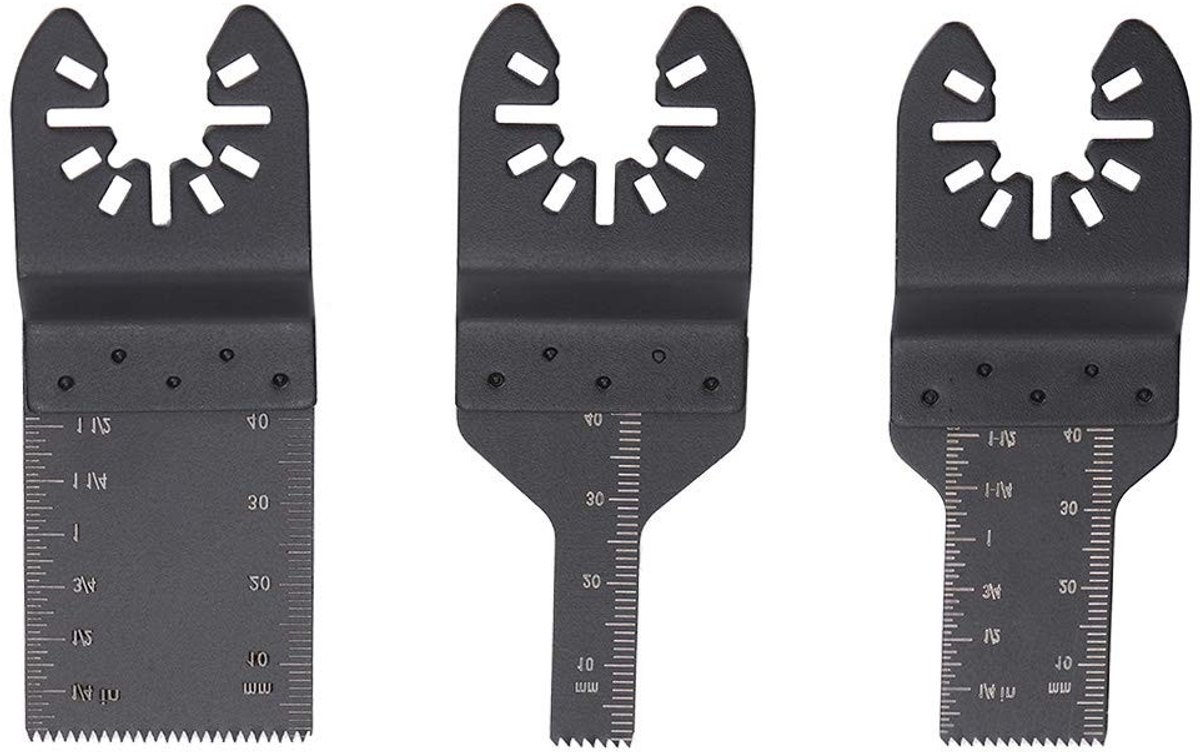 Dailygoods- Multitool Blad 3 Stuks - Hoog Koolstofstaal - Precisiezaagtanden - Snijgereedschap voor Metaal/Hout/Kunststof - 10mm/20mm/34mm - Lange Levensduur - Zaagblad