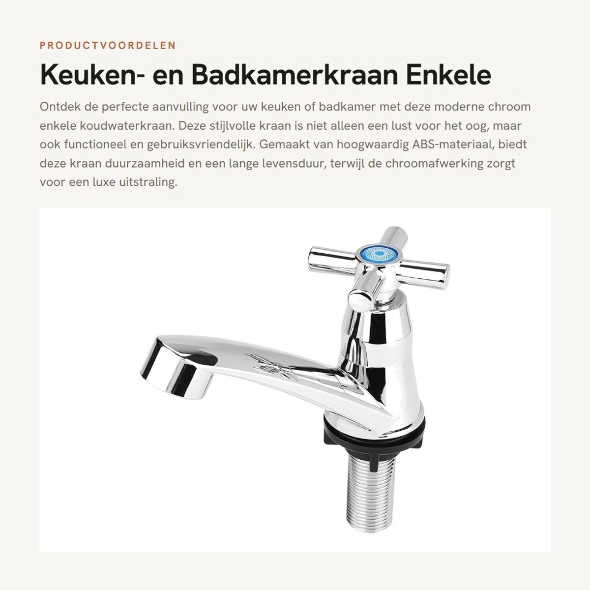 Dailygoods- Waterkraan Hoogwaardige ABS - Buitenkraan - Keukenkraan - Koudwaterkraan - Tuinkraan - Eenvoudige installatie - Kraan