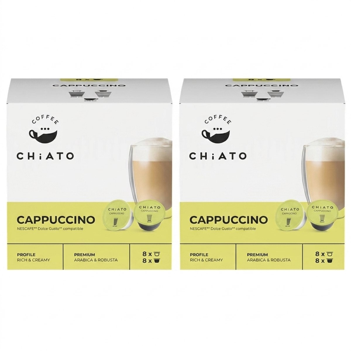 Koffiecapsules compatibel met NESCAFÉ® Dolce Gusto® CHiATO Cappuccino, 8+8 st.