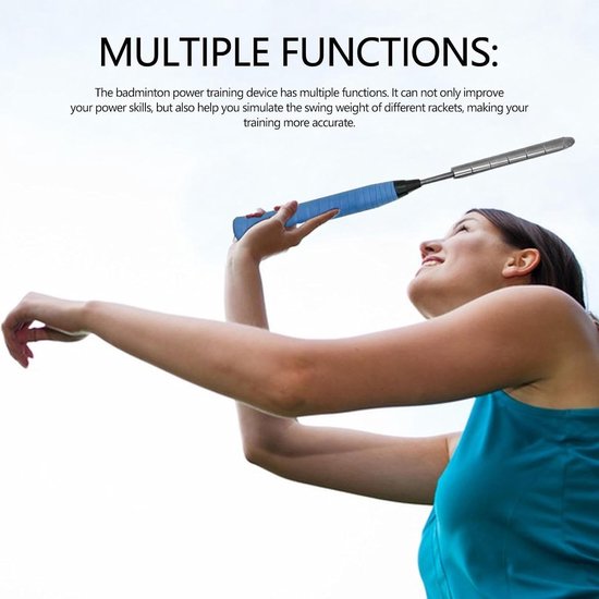 Badminton Trainer - Swing Trainer - Slag Oefenen - Verstelbaar Gewicht - 38.9 cm - Blauw — afbeelding 2