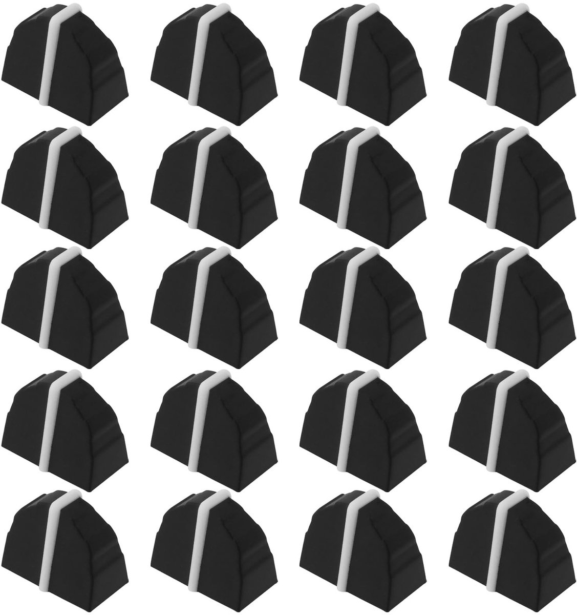 Dailygoods- Equalizer Fader Cap 20 Stuks - 11,2x8,6x6mm - Geschikt voor 4mm - Rubber - Lange levensduur - Eenvoudig te installeren - Faderknop
