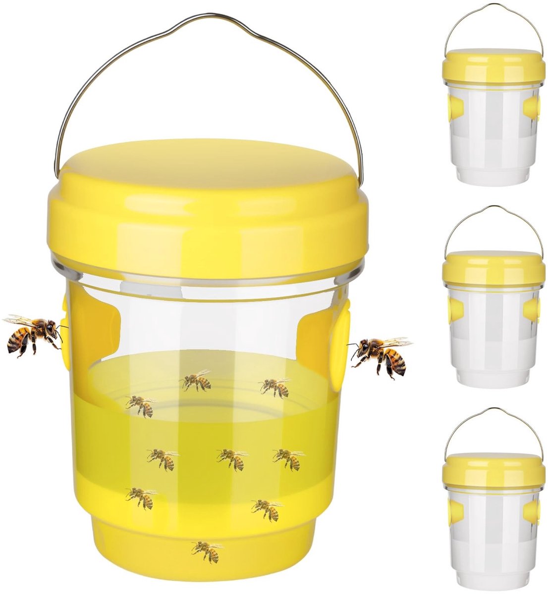 Dailygoods - Herbruikbare wespenval met lokstof - effectieve wespenval voor buiten - professionele insectenval - 360 graden effect - diameter 9 x 13 cm