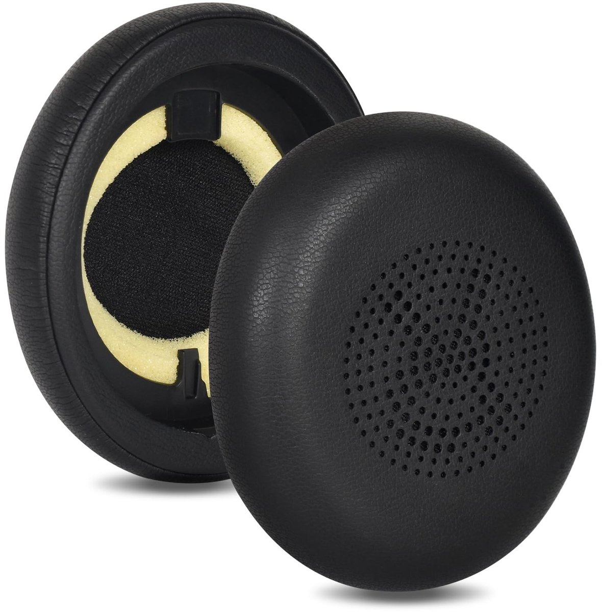 Dailygoods - Vervangende oorkussens voor Jabra Evolve2 65 (65MS 65UC USB)/Evolve2 40 (40UC 40MS USB)/Elite 45H on-ear draadloze headset, vervangende pads met zacht eiwitleer (zwart)